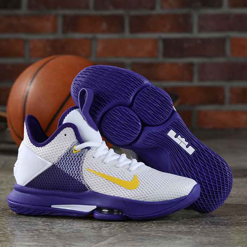 Nike LeBron Witness 4 White Blue Yellow Shoes